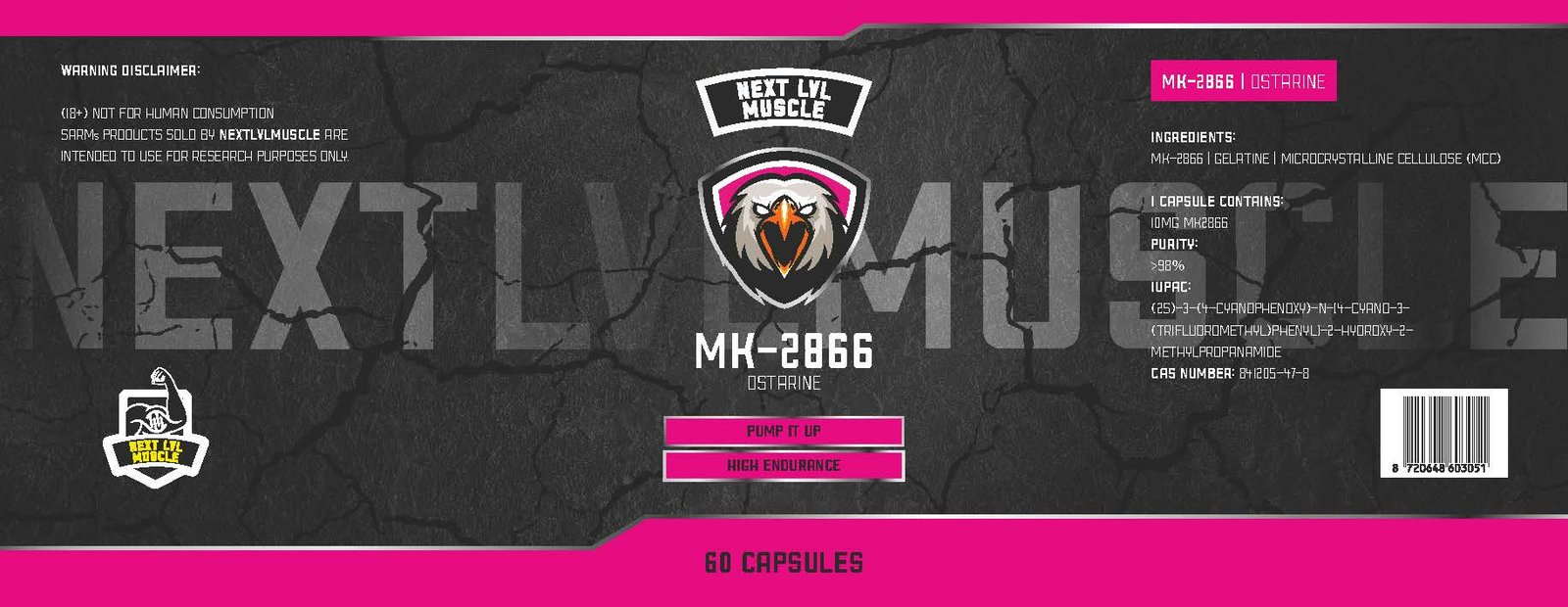 MK-2866 (Ostarine) Capsules – Next LVL Muscle - Image 2