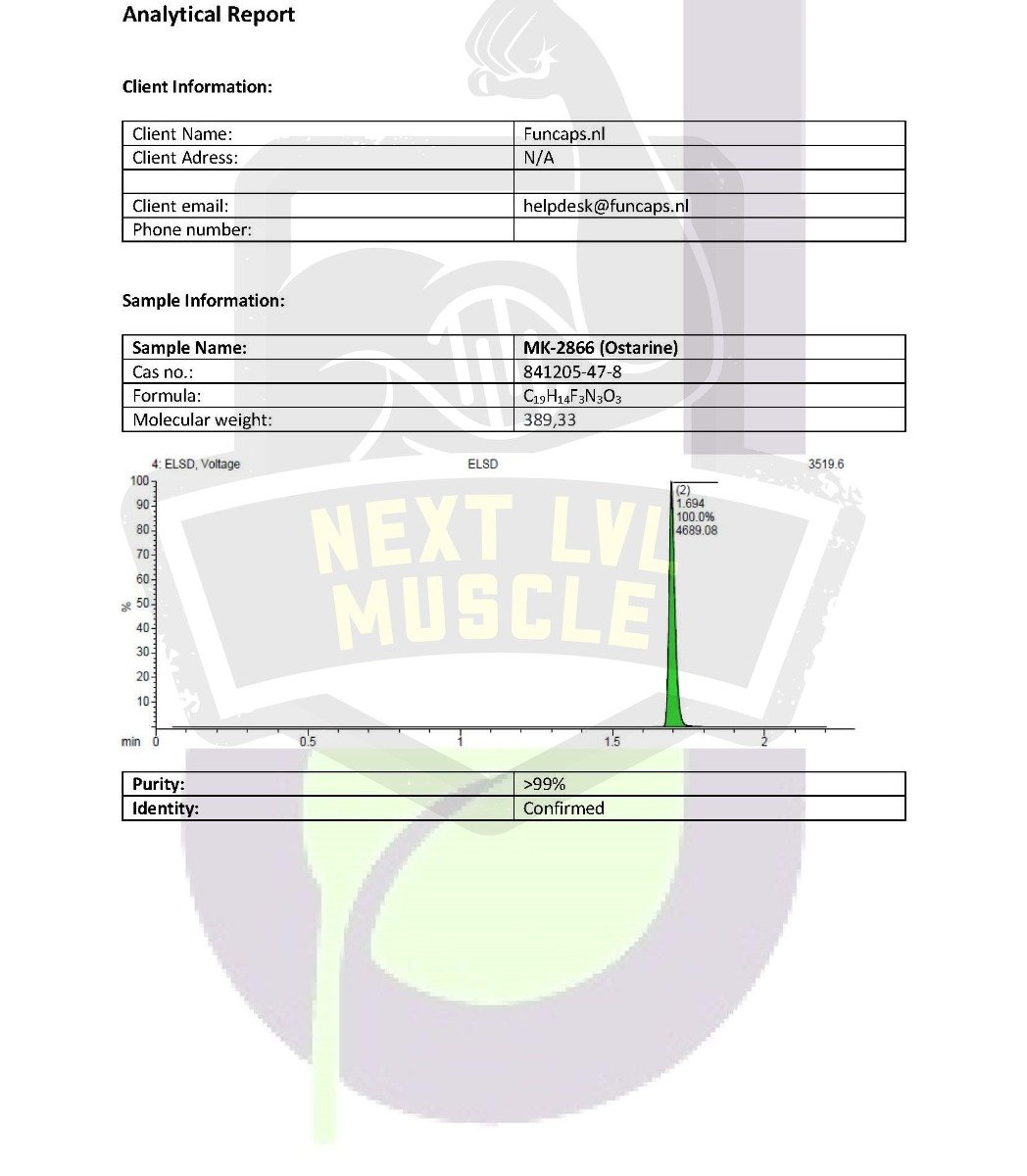 MK-2866 (Ostarine) Capsules – Next LVL Muscle - Image 3