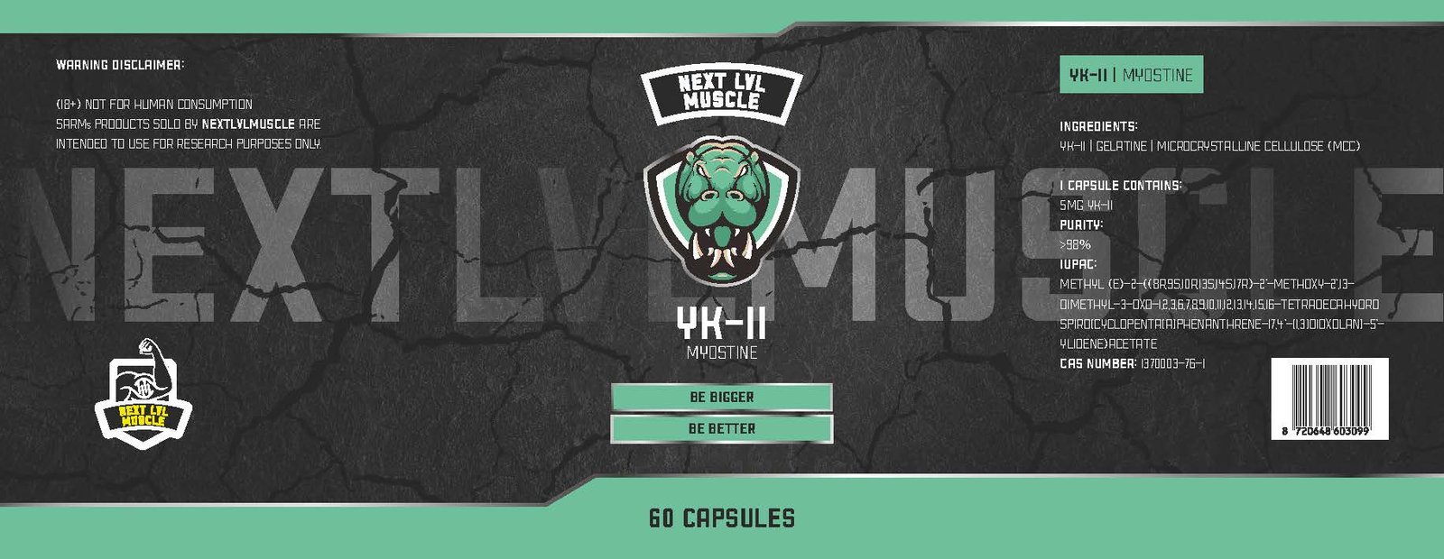 YK-11 (Myostine) Capsules – Next LVL Muscle - Image 2
